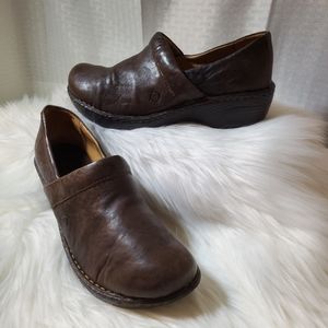 Born Clogs Comfort Shoes Brown Leather
